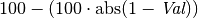 100 - (100 \cdot \mathrm{abs}(1 - \textit{Val}))