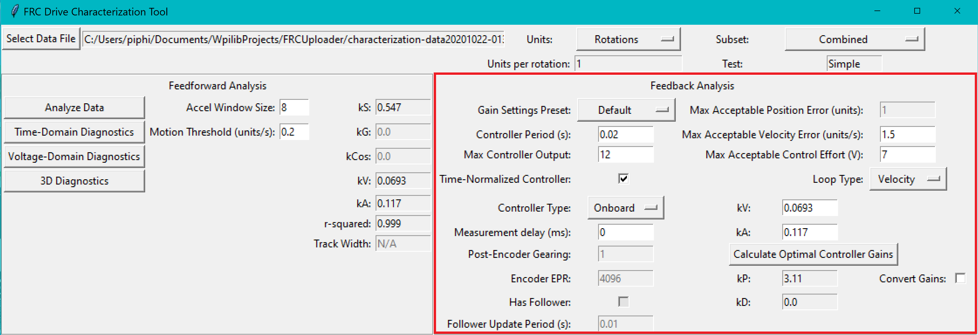 Picture of the feedback analysis pane