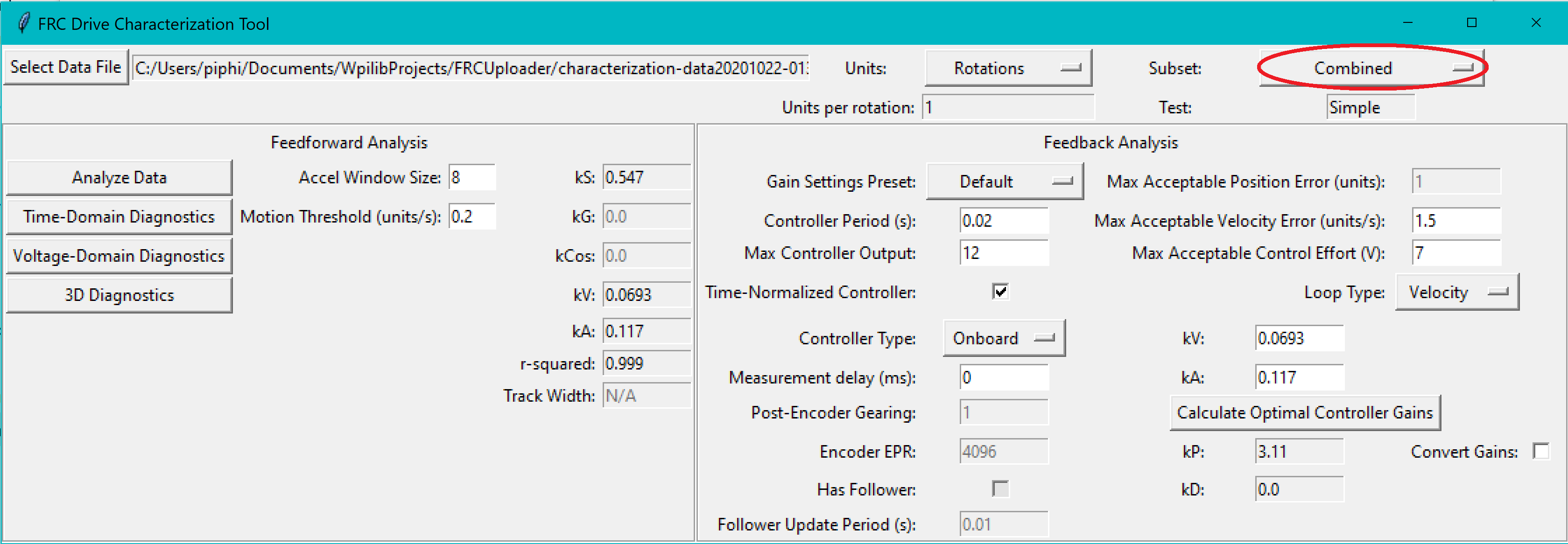 Limiting analysis data by using the subset dropdown