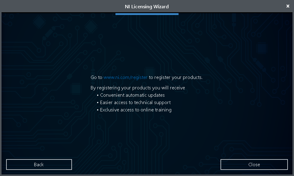 Close through this screen asking you to register.